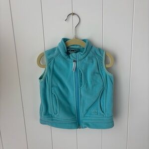 REI Toddler Fleece Warm Teal Vest Full Zip Pockets Size 2T